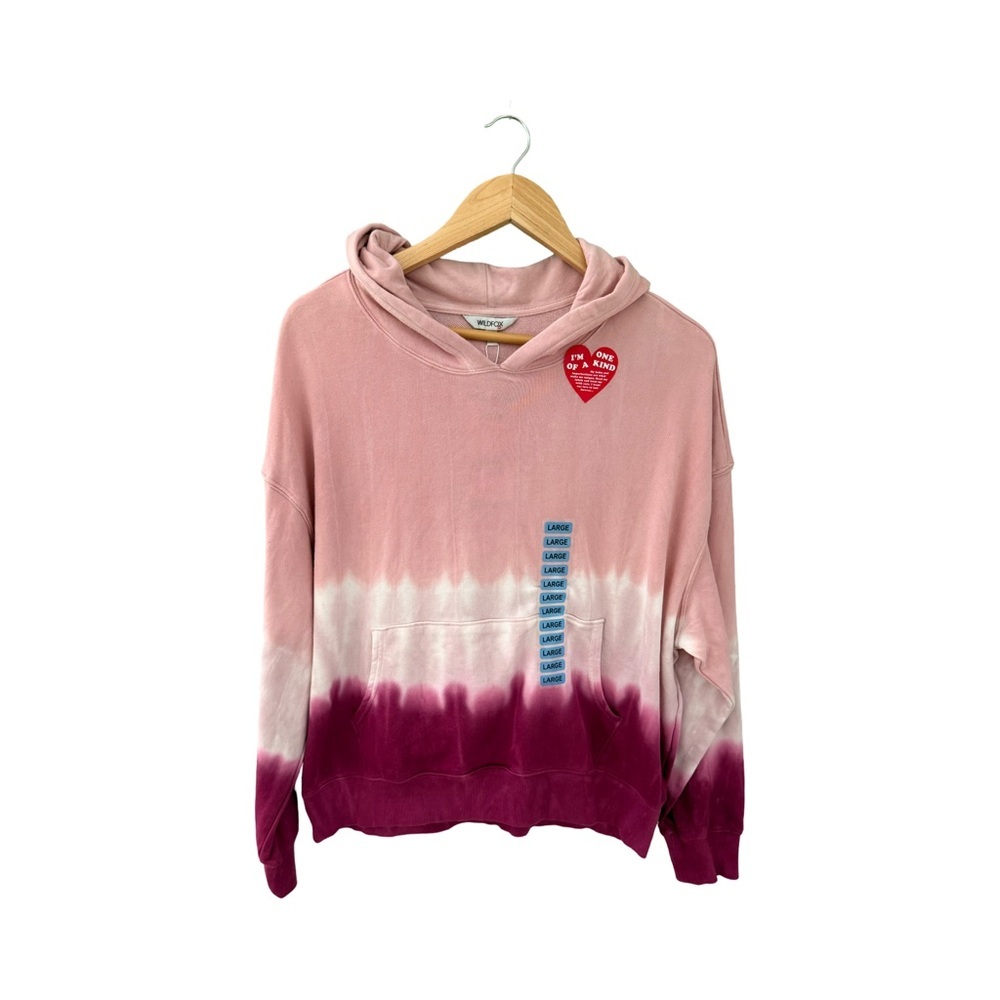 Wildfox French Terry Relaxed Fit Tie Dye Hoodie Olivia Sweatshirt NWT Size L